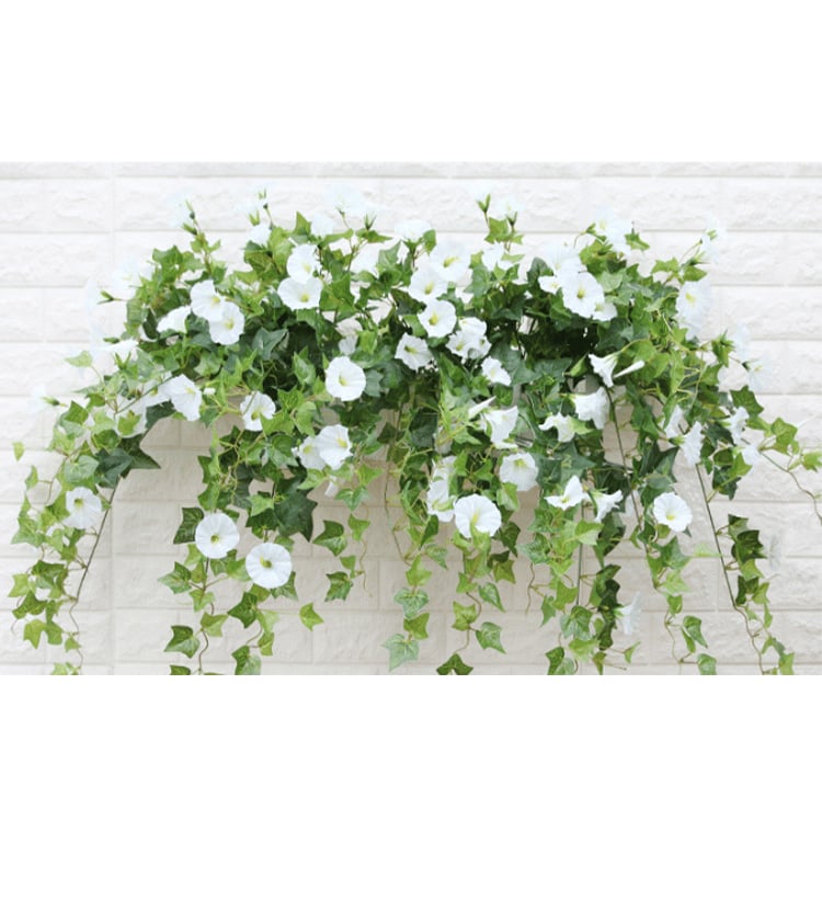 Kunstmatige ochtendgloriarank, 35 in, 44 bloemen, uv-bestendig