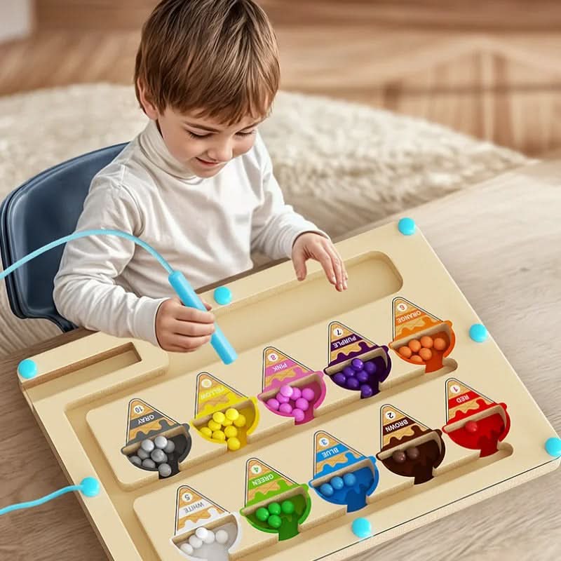 BrightPath ColorQuest magnetisch bordspel - doolhof met kleuren en cijfers, vanaf 3 jaar