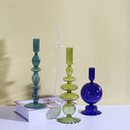 Minimalist Glass Candle Holder Vase Decorative Art Piece - Euroselle