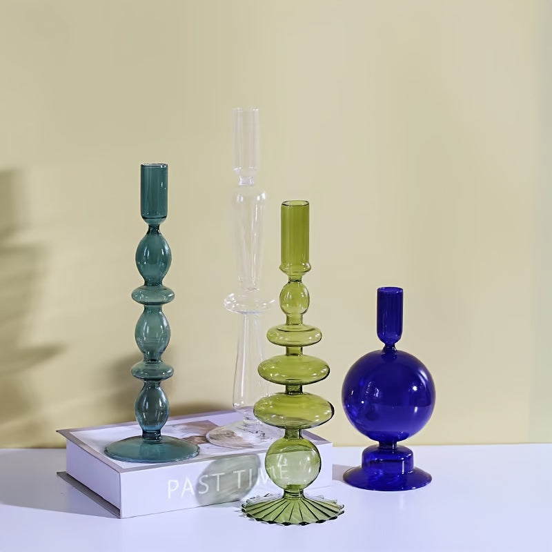 Minimalist Glass Candle Holder Vase Decorative Art Piece - Euroselle