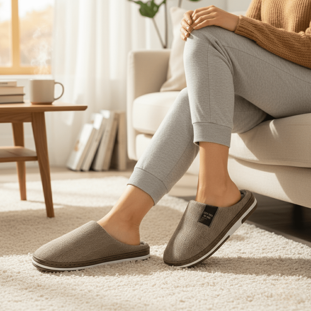 CozyStride Slippers — Plush Lining Interior, Non-Slip Sole