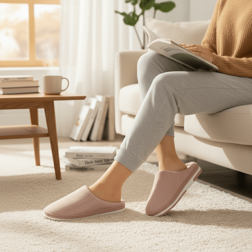 CozyStride Slippers — Plush Lining Interior, Non-Slip Sole