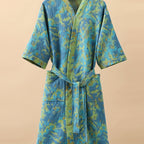 Premium 100% Cotton Double-Layer Gauze Pajama Set Unisex Mid-Length for All Seasons - Euroselle