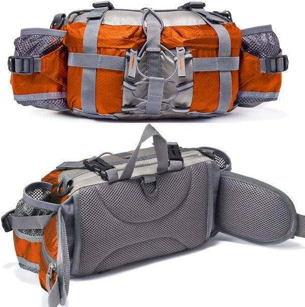 Riñonera ligera impermeable para correr con portabotellas, para senderismo, jogging y viajes