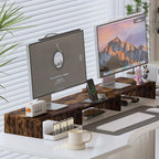 Adjustable Dual Monitor Mount with Laptop & Accessory Organizer - Euroselle