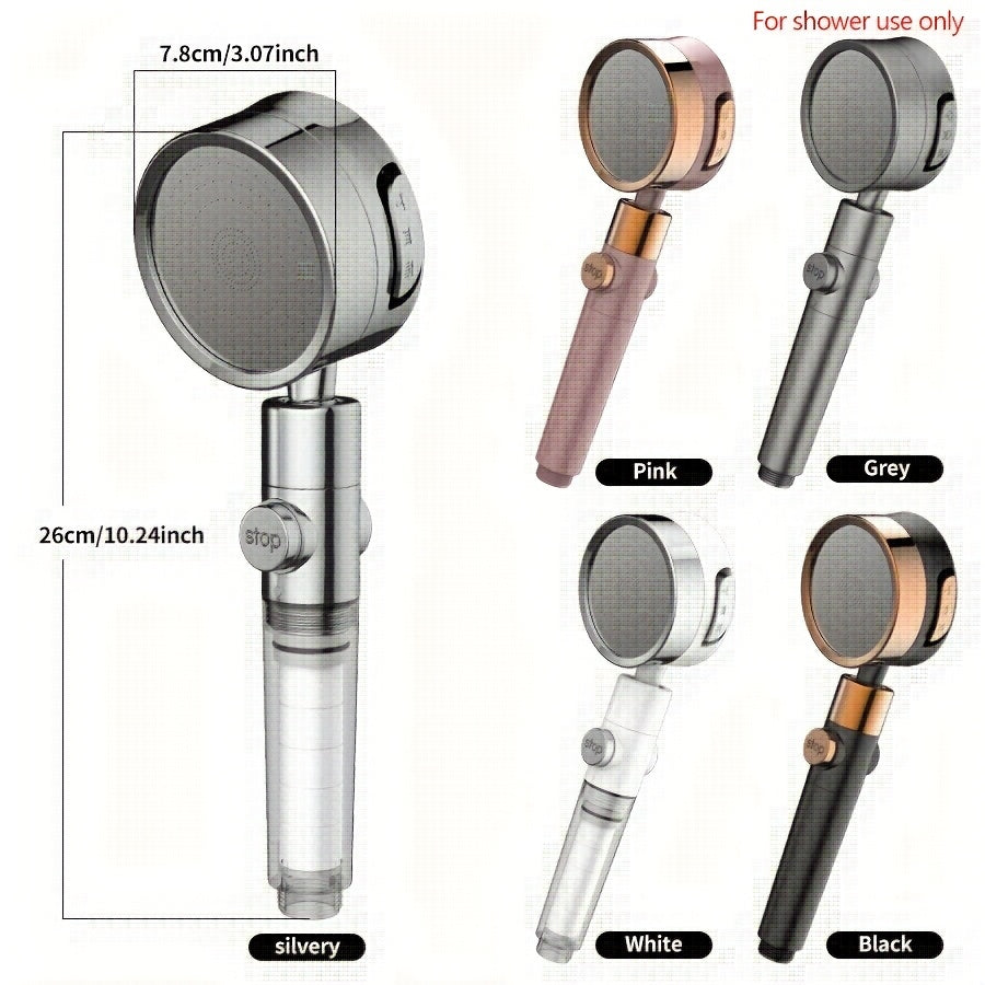 Adjustable High-Pressure Shower Head with Three Water Flow Settings - Euroselle