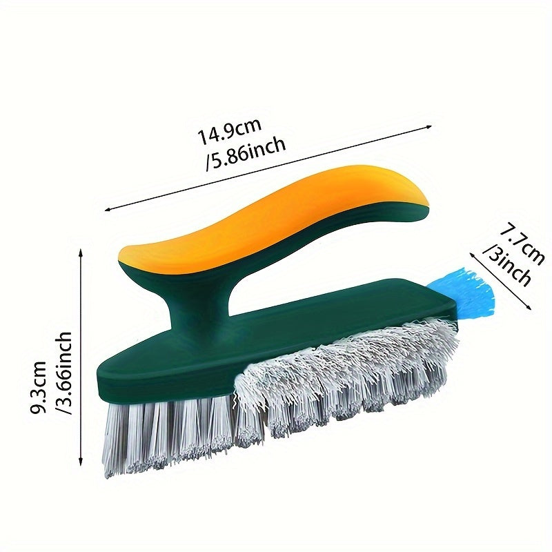 2-in-1 Crevice & Floor Scrub Brush, Durable Plastic, Portable Design - Euroselle
