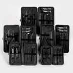 15-teiliges klassisches schwarzes Nagelpflege-Set für Hände, Füße & Gesicht, Werkzeuge aus Edelstahl - Euroselle