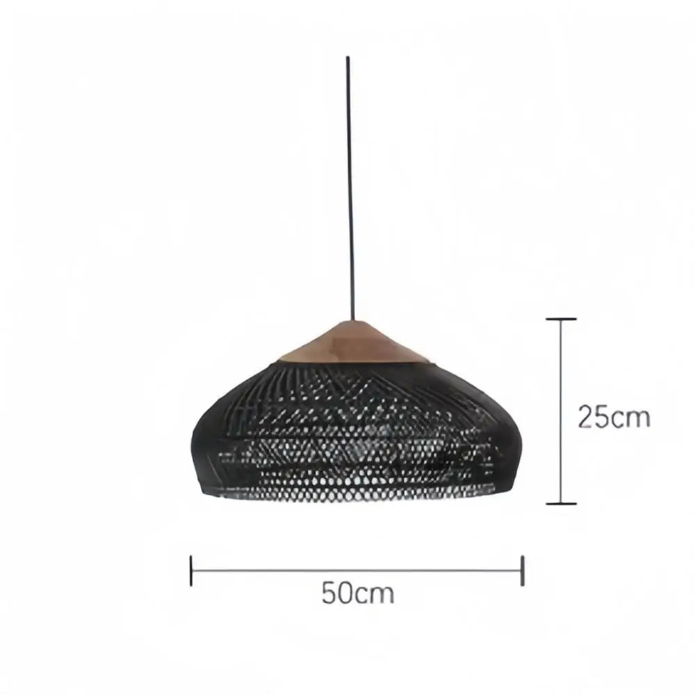 Gewebte Bambus-Hängelampe, 24 Inch, natürlicher Schirm, verstellbares Kabel, E26-Fassung, Boho-Deckenleuchte im Landhausstil für Esszimmer, Kücheninsel Li