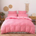 Grid Tufted Soft Bedding Duvet Cover Set - Euroselle