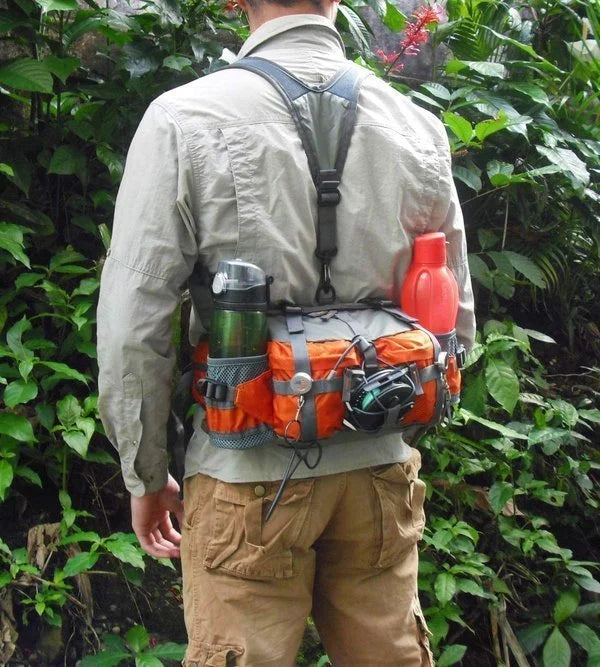 Riñonera ligera impermeable para correr con portabotellas, para senderismo, jogging y viajes