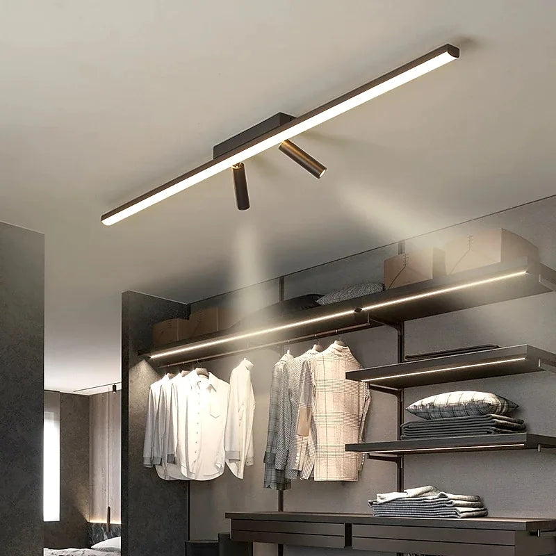 Musta metallinen LED-kiskovalaisin — säädettävät 31.5/39.5 tuuman valaisimet