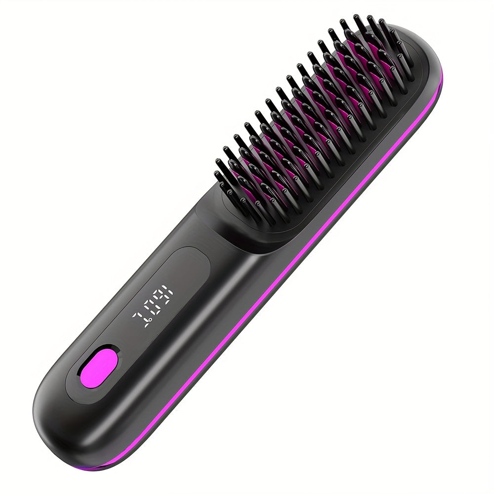Compact Cordless Hot Comb Brush with Type-C Fast Charging - Euroselle