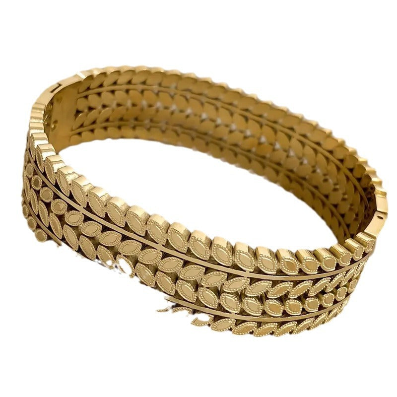 Bracelet en Acier Inoxydable - Design Élégant et Leaf par Euroselle