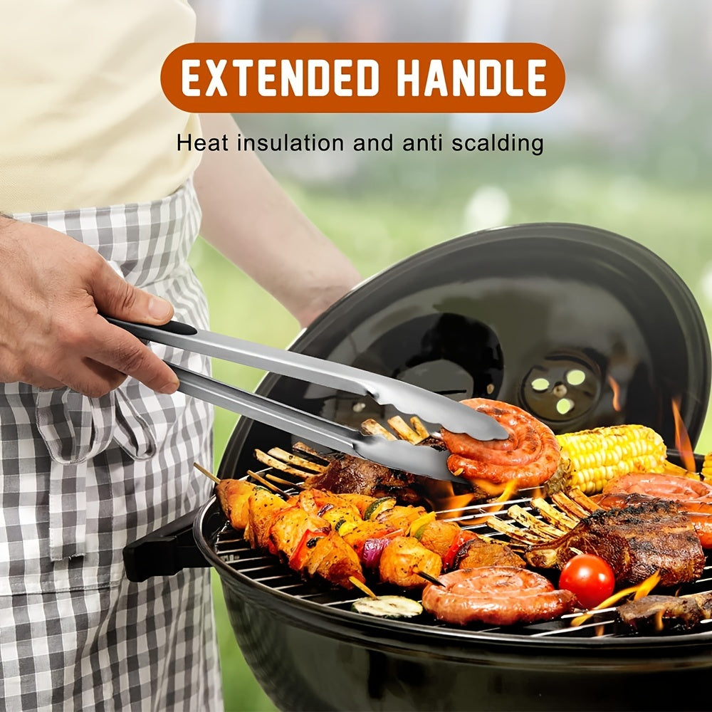 Stainless Steel Kitchen Tongs with Silicone Grip & Locking Feature - Euroselle