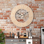 Vintage Iron & Wood Wall Statement Clock - Euroselle