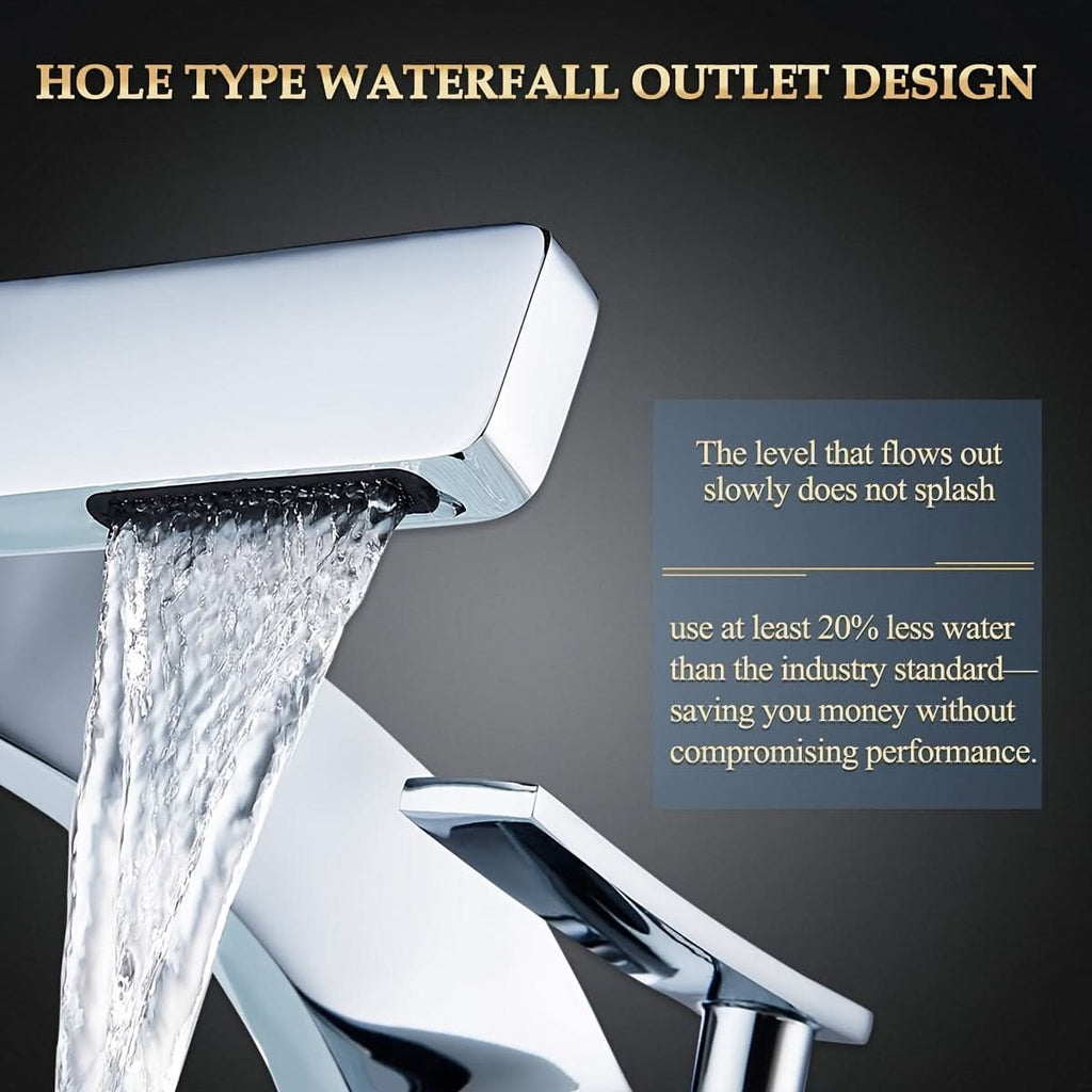 Robinet de lavabo cascade en acier inoxydable 304 — Mitigeur monotrou