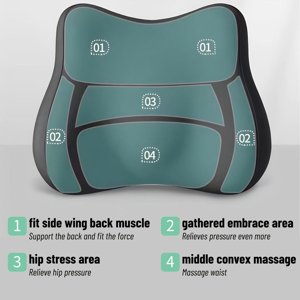 Memory Foam Lower Back Cushion — Ergonomic Posture Support Pad