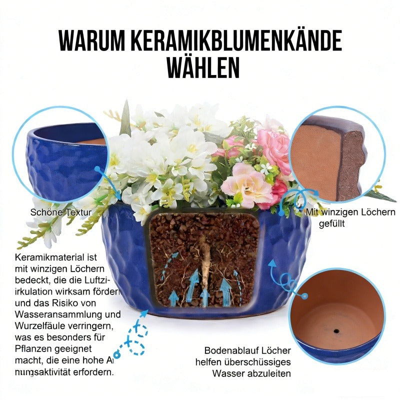 Vintage handgefertigtes Keramik-Pflanzgefäß-Set - Euroselle