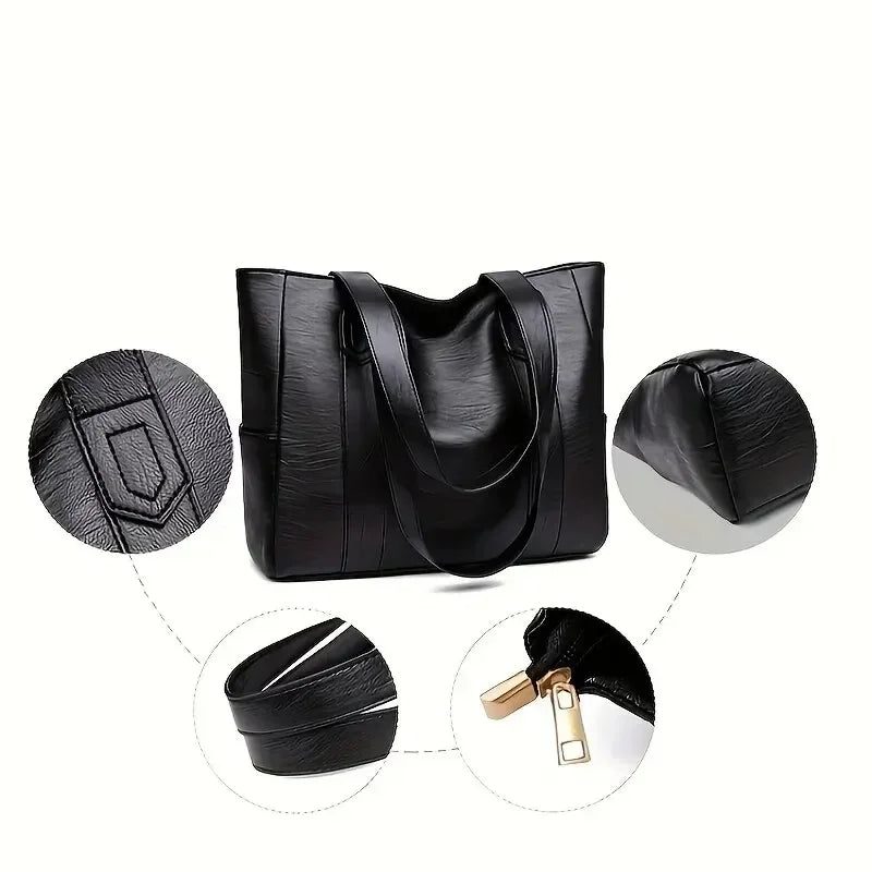 Elegante borsa a spalla in pelle dallo stile rétro e dalla superficie liscia | Euroselle