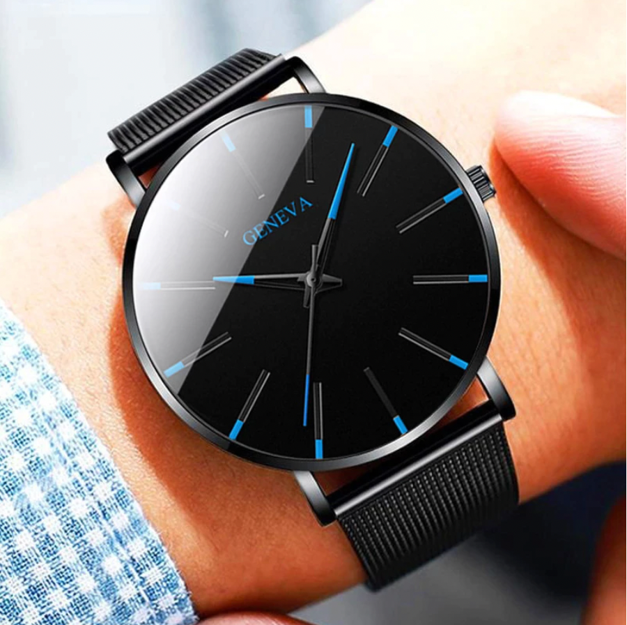 Men's Stainless Steel Quartz Watch - Slim & Modern | Euroselle
