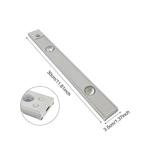 USB-ről újratölthető, mozgásérzékelős, pult alá szerelhető fénycsík