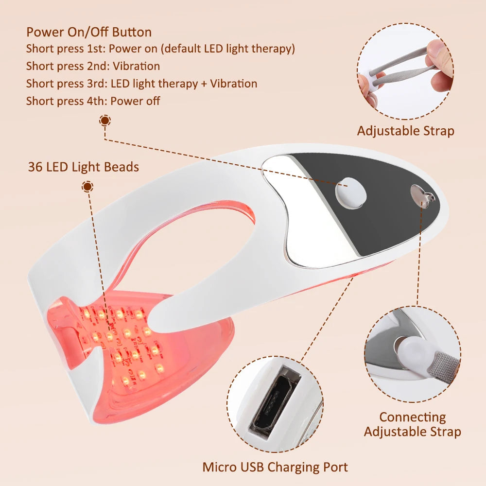 Wiederaufladbares LED-Augenmassagegerät — Vibration und Lichttherapie