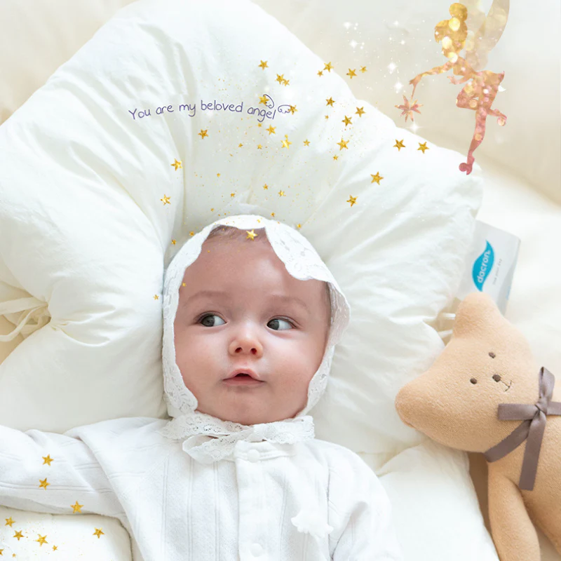 Infant Head Support Pillow — Cotton Cushion, Memory Fiber Fill