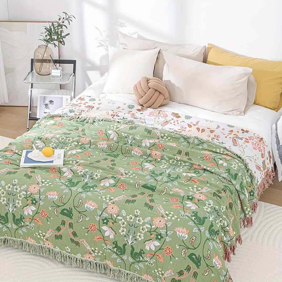 Lightweight Reversible Cotton Chiffon Bedspread for All-Season Comfort - Euroselle