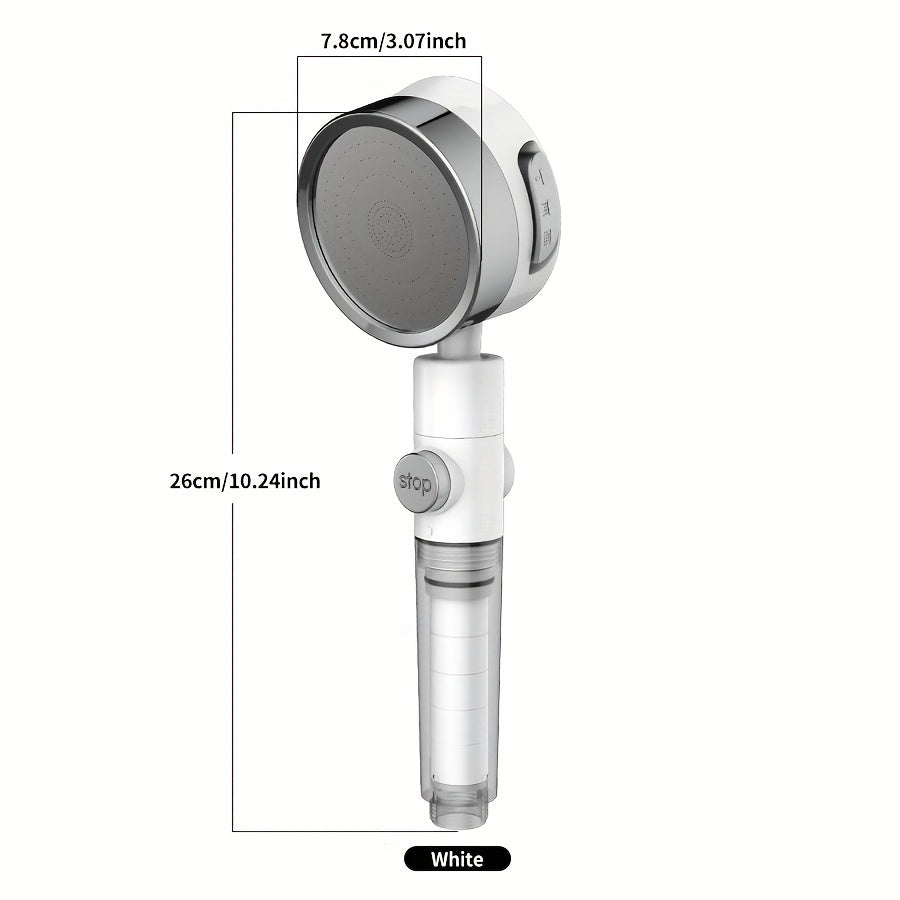 Adjustable High-Pressure Shower Head with Three Water Flow Settings - Euroselle