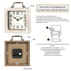 Rustic Wooden Shelf Clock with Glass Cover for Home Decor - Euroselle