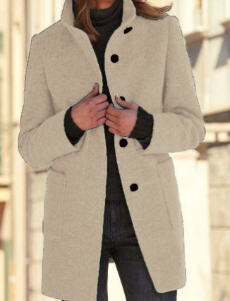 Manteau Slim à Longueur hanches revers