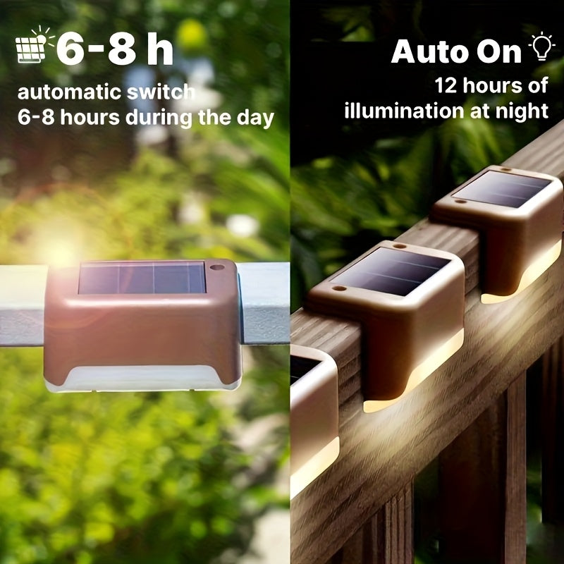 8pcs Solar Fence & Path Lights Waterproof Garden LEDs - Euroselle