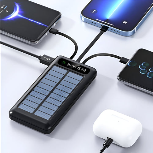 Caricabatterie solare portatile da 20000mAh — doppia porta, display LED