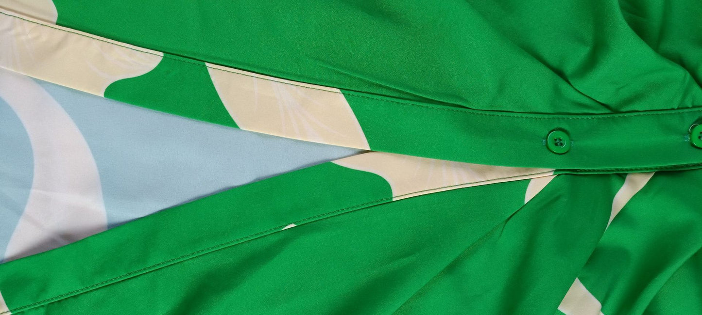 Blouse Robe Imprimée à Col Revers