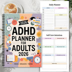 FOCUSVAULT – 2026 Eksklusiv ADHD Voksenplanlægger Struktureret Daglig og Ugentlig Produktivitetsjournal - Euroselle
