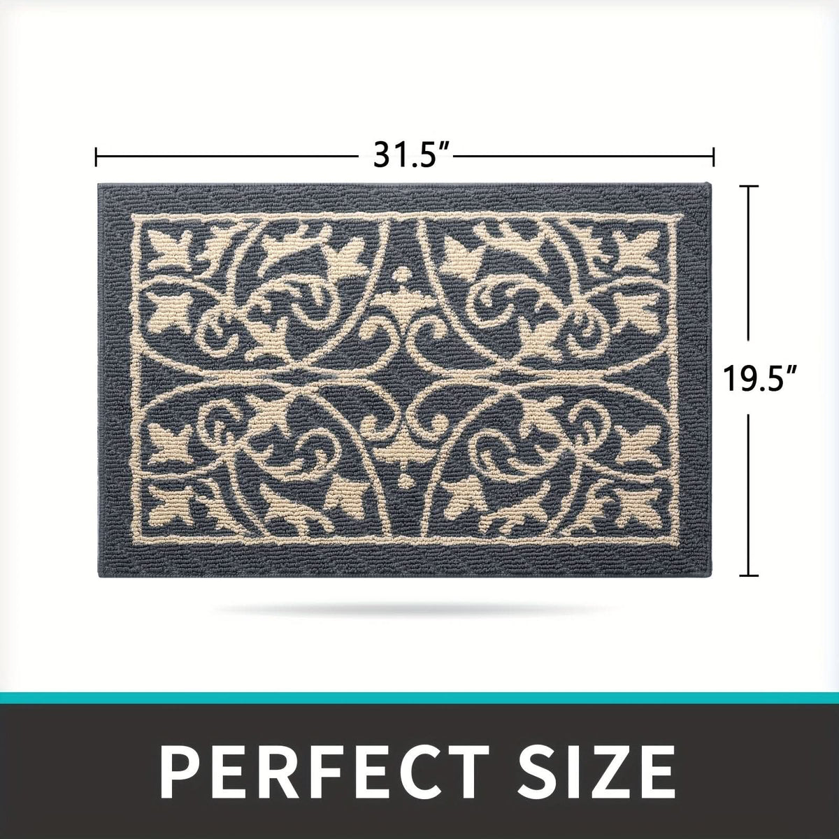 Entryway Mat — Low-Profile Non-Slip Rubber Backing, Washable