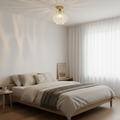 Dimmable Faceted Crystal Ceiling Light — Flush Mount or Pendant