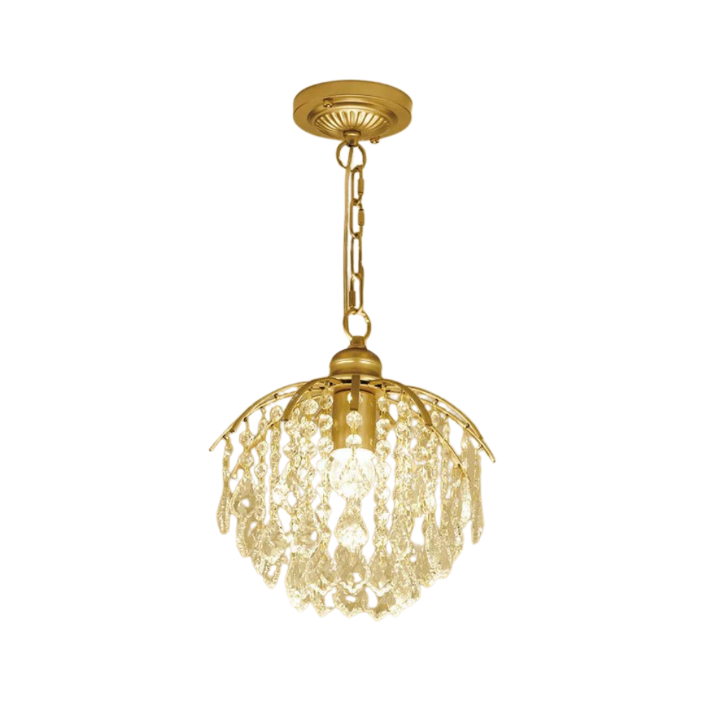 Dimmable Faceted Crystal Ceiling Light — Flush Mount or Pendant