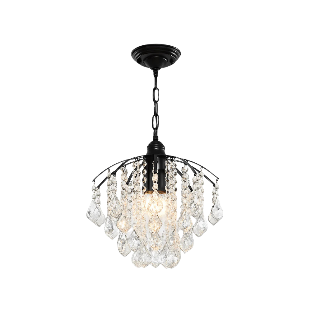 Dimmable Faceted Crystal Ceiling Light — Flush Mount or Pendant