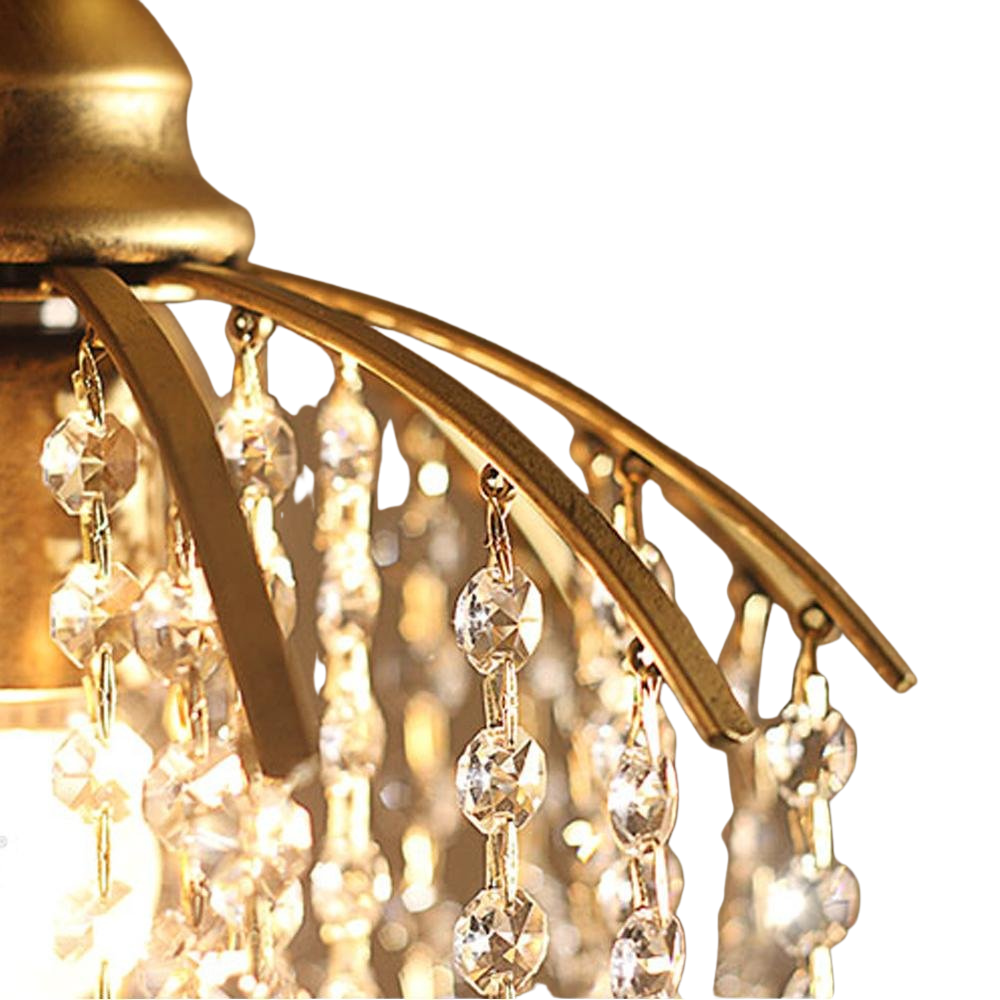 Dimmable Faceted Crystal Ceiling Light — Flush Mount or Pendant