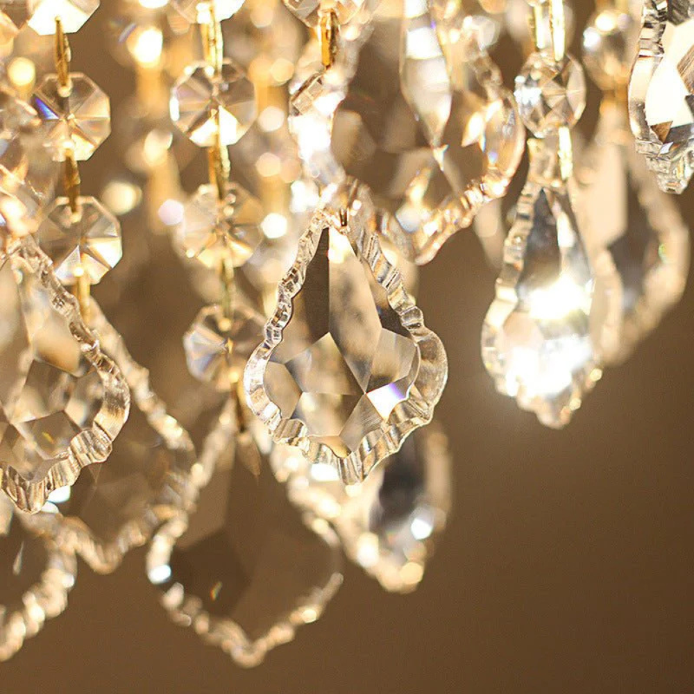 Dimmable Faceted Crystal Ceiling Light — Flush Mount or Pendant