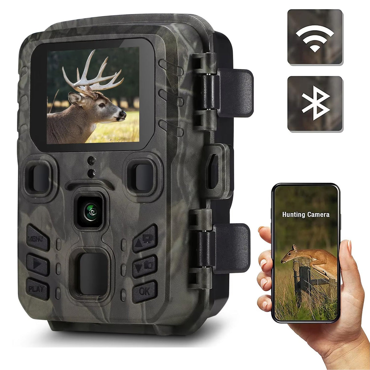 20 MP-es kültéri vadkamera – Wi-Fi-közvetítés és éjjellátás