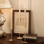 Set of 3 Golden Iron Candlestick Holders - Euroselle