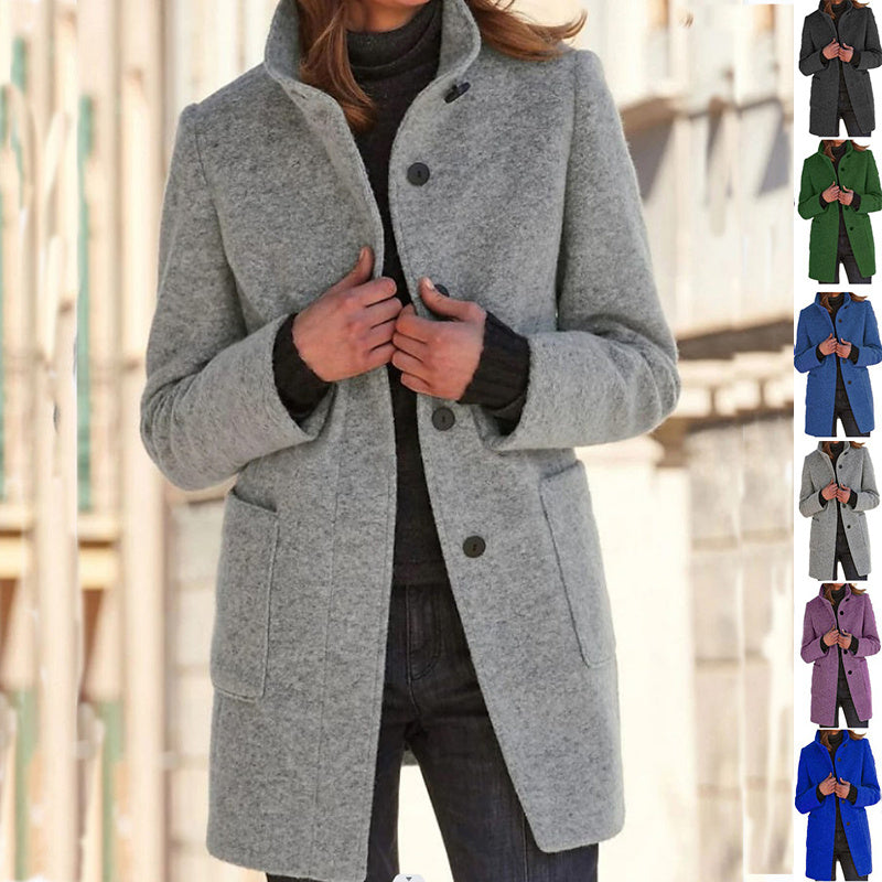 Manteau Slim à Longueur hanches revers