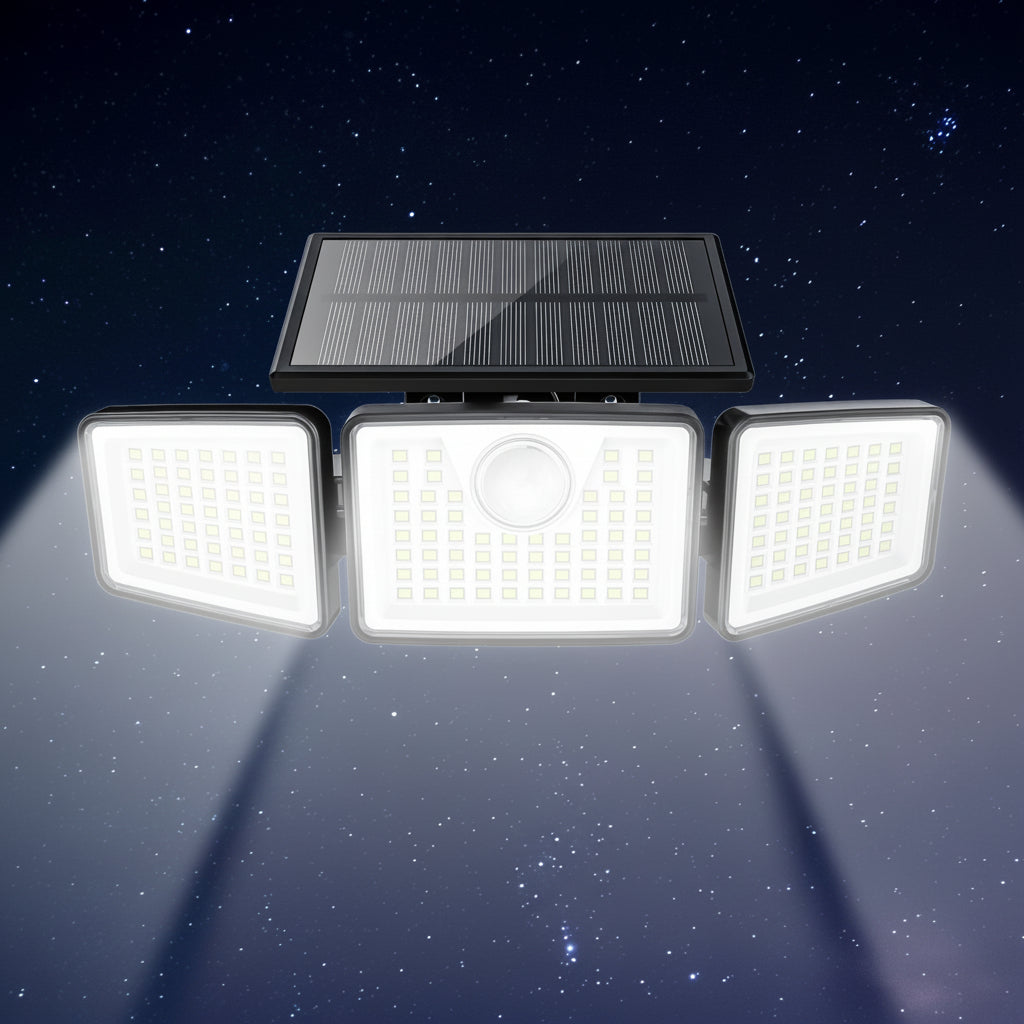 2500 Lm Solar Outdoor Area Lights, 3 Modes, Motion Activated - Euroselle
