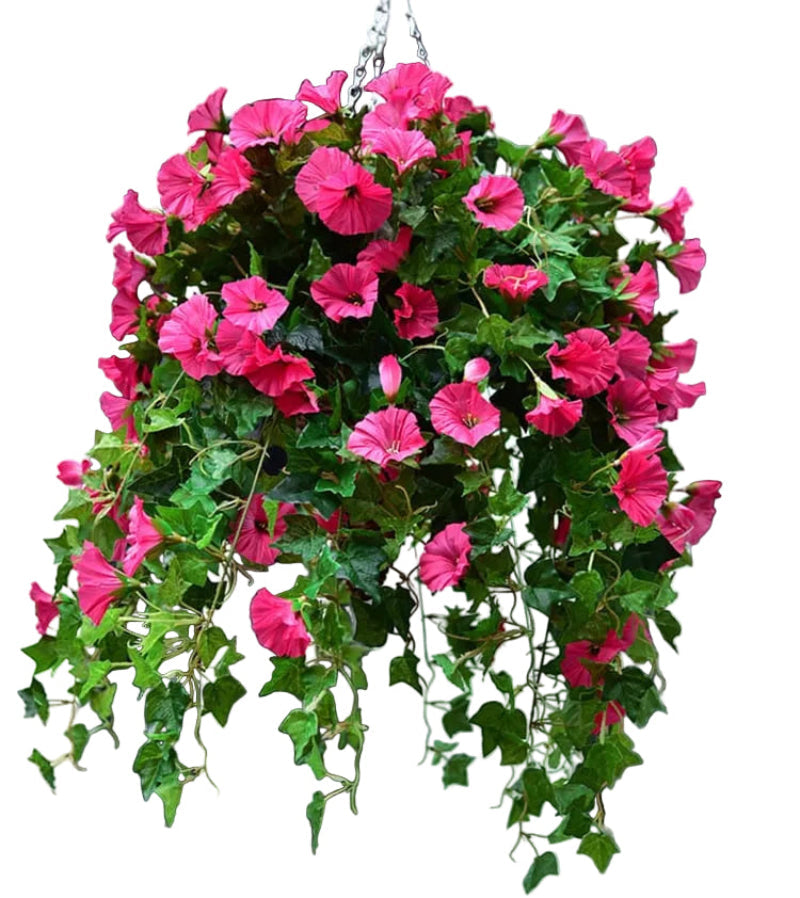 Kunstmatige ochtendgloriarank, 35 in, 44 bloemen, uv-bestendig