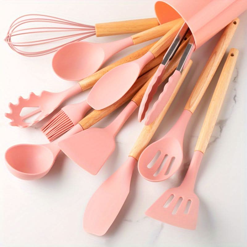 12-Piece Silicone Kitchen Utensil Set — Heat Resistant, BPA Safe