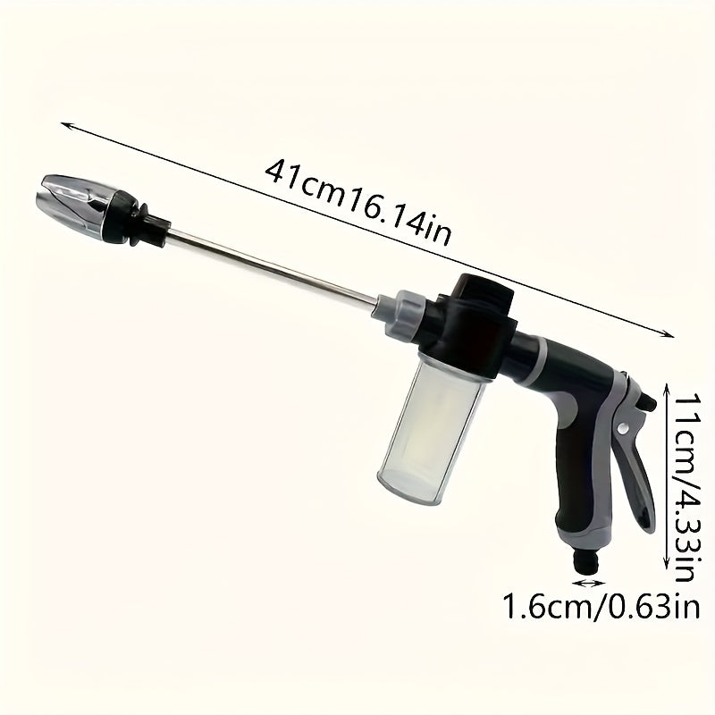 High-Pressure Garden Water Gun with Foam Cannon and Long Handle Sprayer - Euroselle