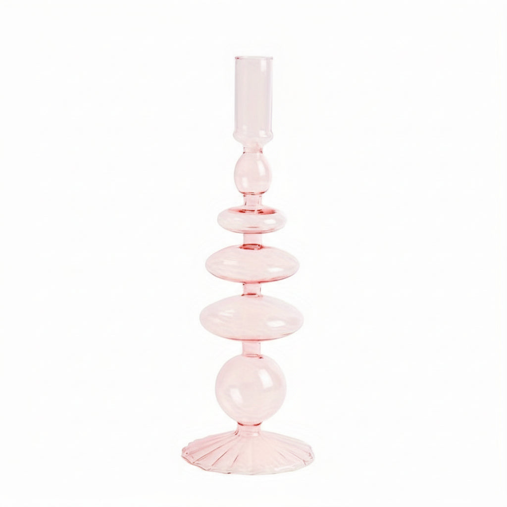 Minimalist Glass Candle Holder Vase Decorative Art Piece - Euroselle